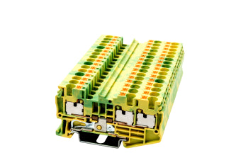 Switchtec DP4-TN-PE Dinkle 4mm 3 Way Din Rail Earth Terminal Green / Yellow