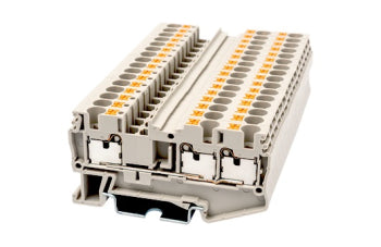 Switchtec DP4-TN Dinkle 4mm 3 Way Din Rail Terminal Grey