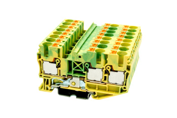 Switchtec DP6-TN-PE Dinkle 6mm 3 Way Din Rail Earth Terminal Green / Yellow