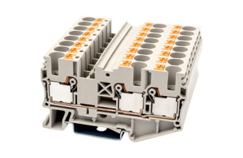 Switchtec DP6-TN Dinkle 6mm 3 Way Din Rail Terminal Grey