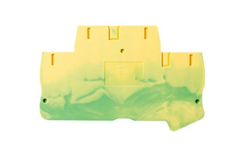 Switchtec DPP2.5C-YG Dinkle 2.5mm Double Level Din Rail Earth Terminal End Cover Green / Yellow