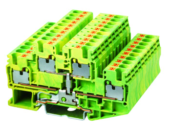 Switchtec DPP4-PE Dinkle 4mm Double Level Din Rail Earth Terminal Green / Yellow