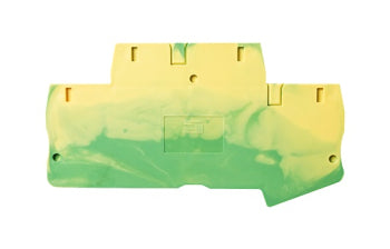 Switchtec DPP4C-YG Dinkle 4mm Double Level Din Rail Earth Terminal End Cover Green / Yellow