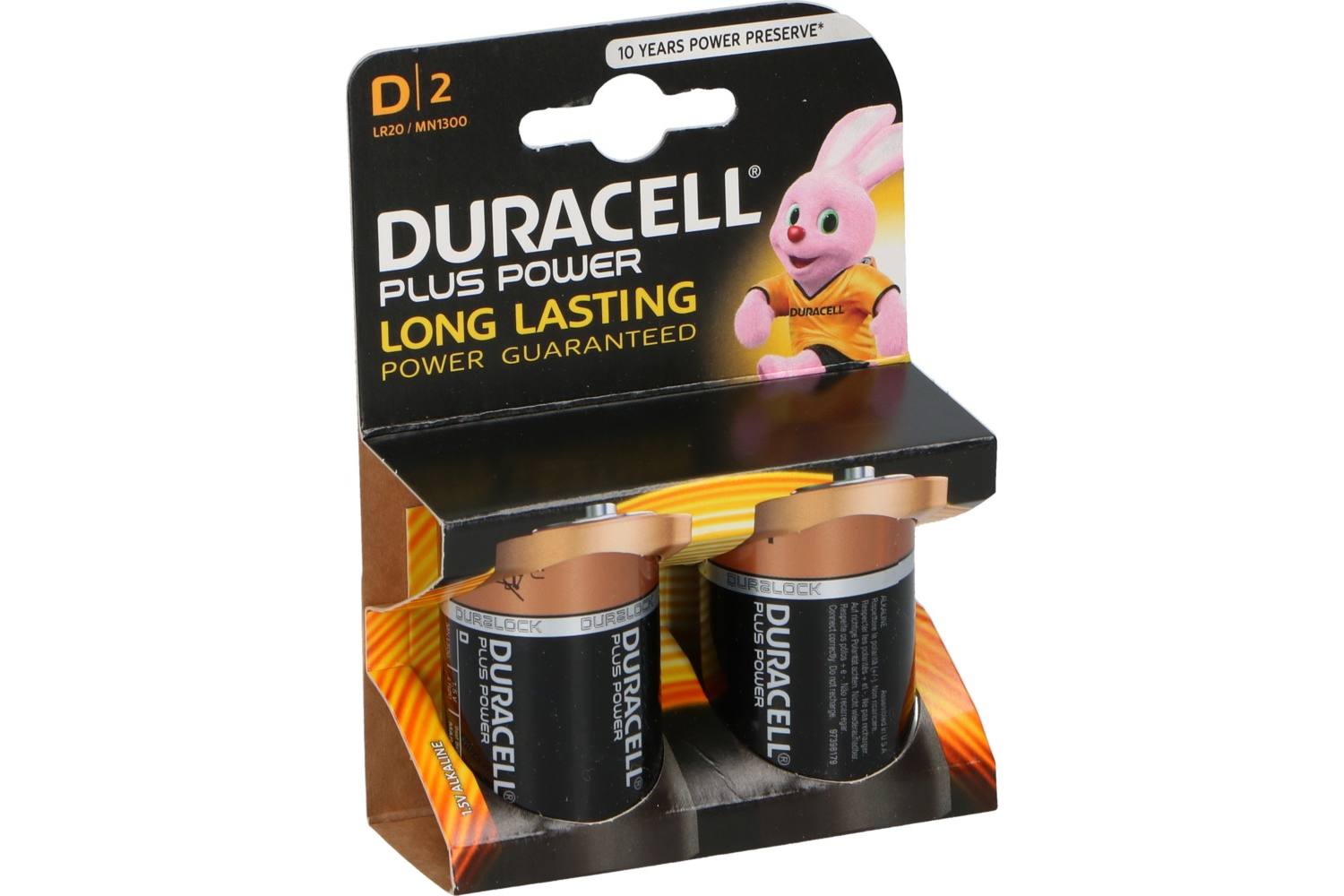 Duracell Plus Power MN1300B2 D Type Battery 2 Pack