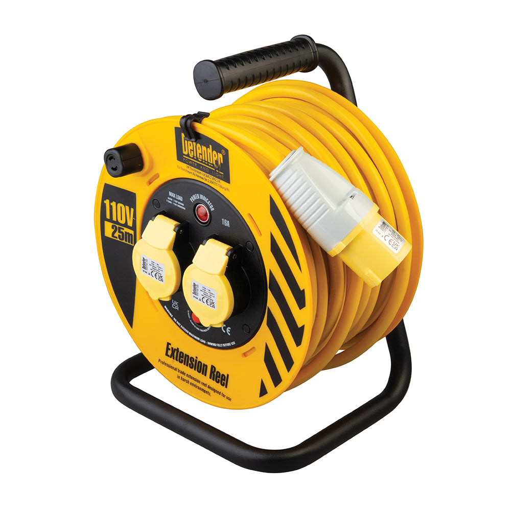 Defender E86450 110V 2 x 16A Industrial Cable Reel 25m