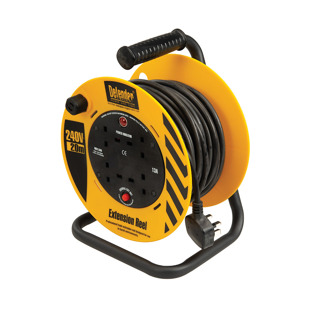 Defender E86465 4 Gang 13A Light Cable Reel 20m