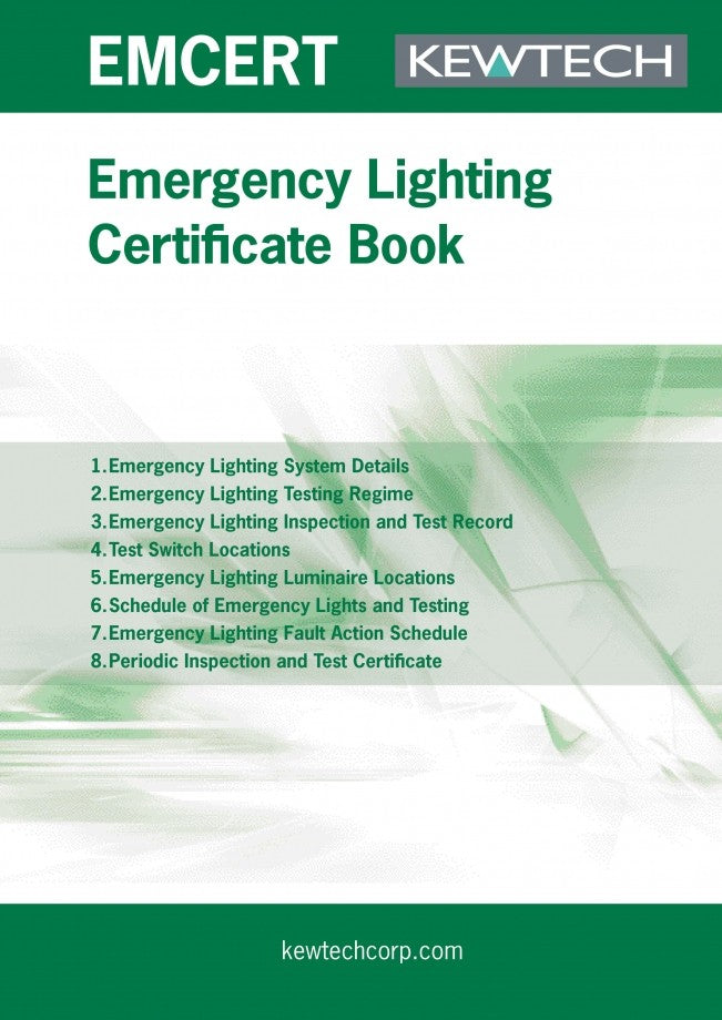 Kewtech EMCERT Emergency Lighting Certification Book