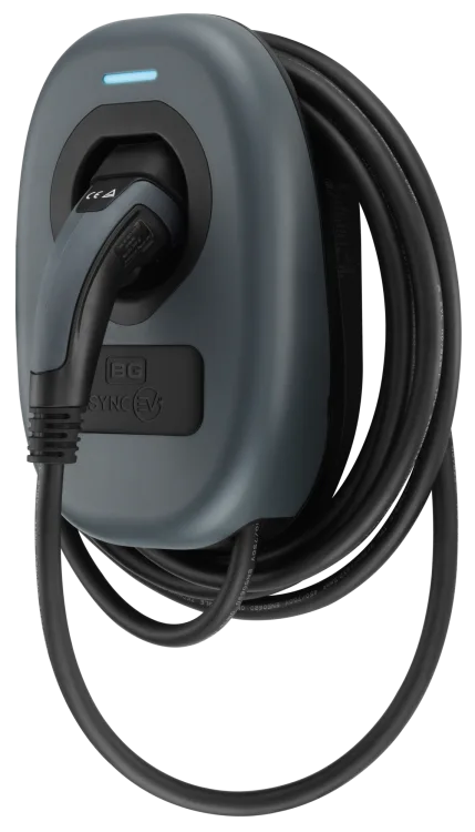 SyncEV EVWC2T7G-01 7.4KW Single Phase Mode 2 Tethered EV Charger with Wi-Fi + Ethernet and 7.5m Cable