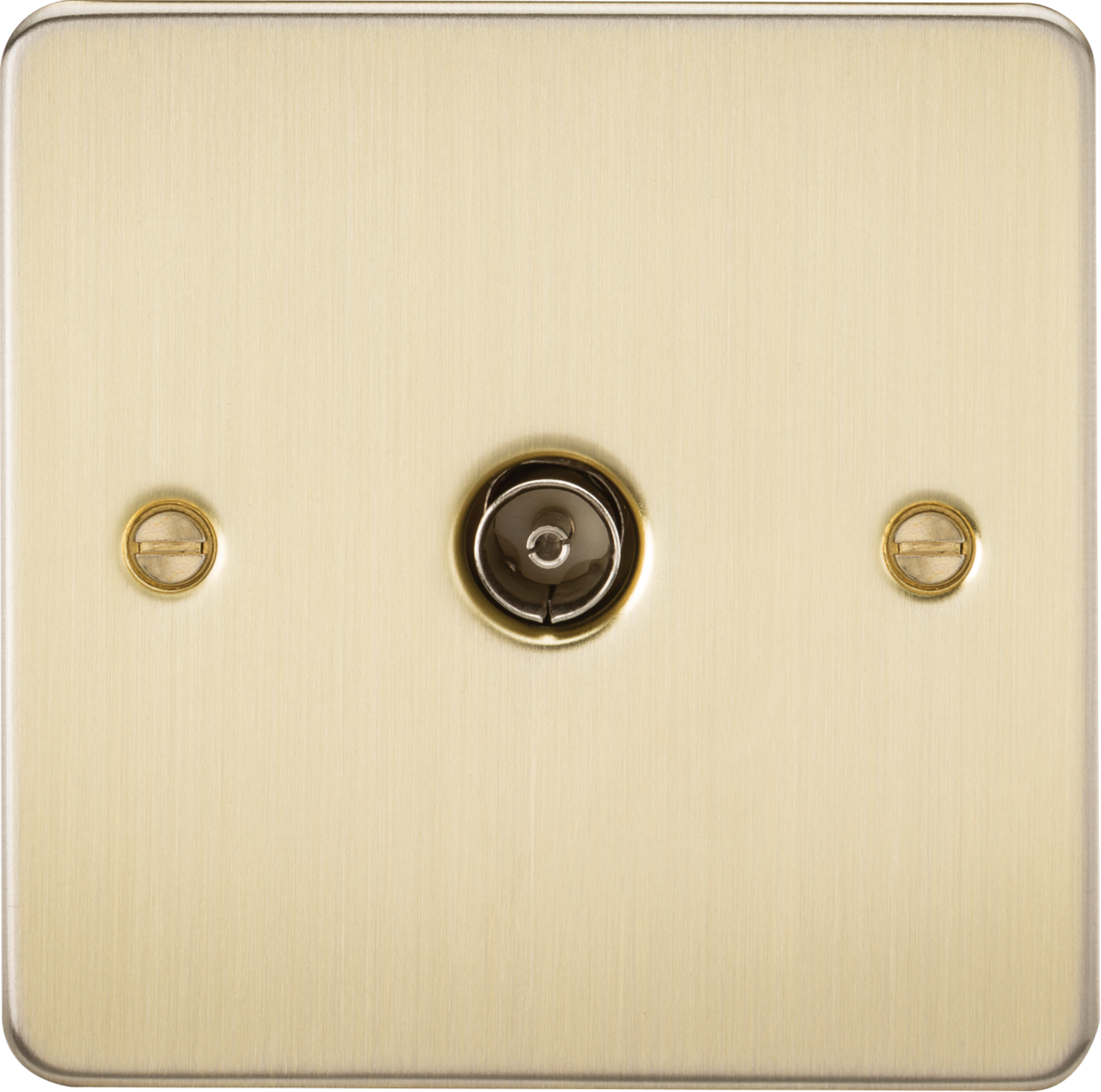 Knightsbridge FP0100BB 1 Gang TV Outlet (Non Isolated) Brushed Brass