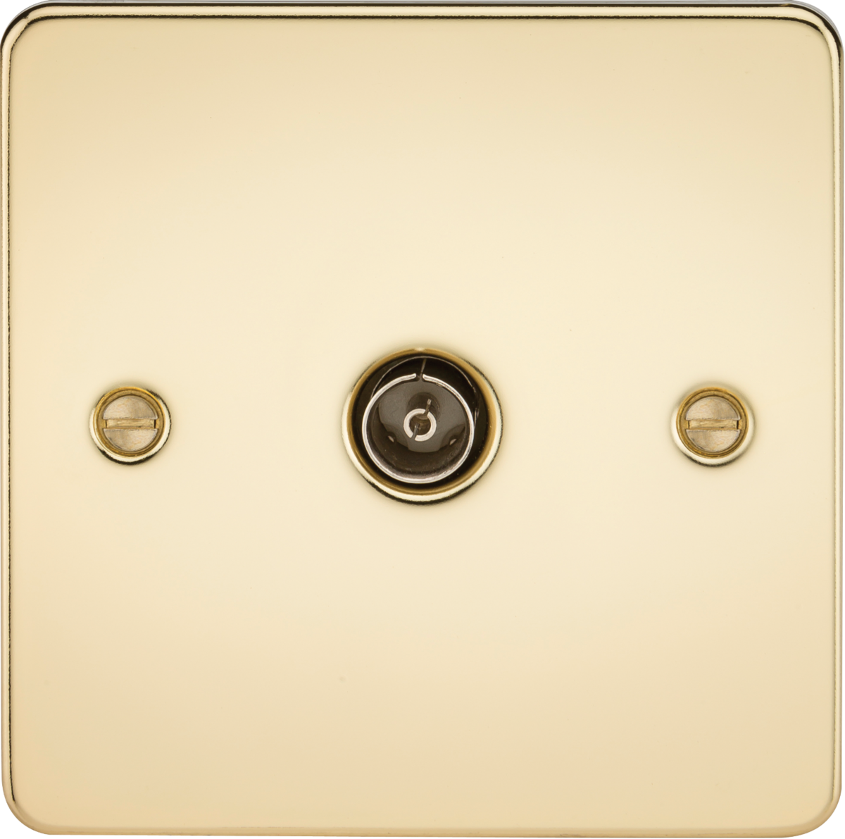 Knightsbridge FP0100PB 1 Gang TV Outlet (Non Isolated) Polished Brass