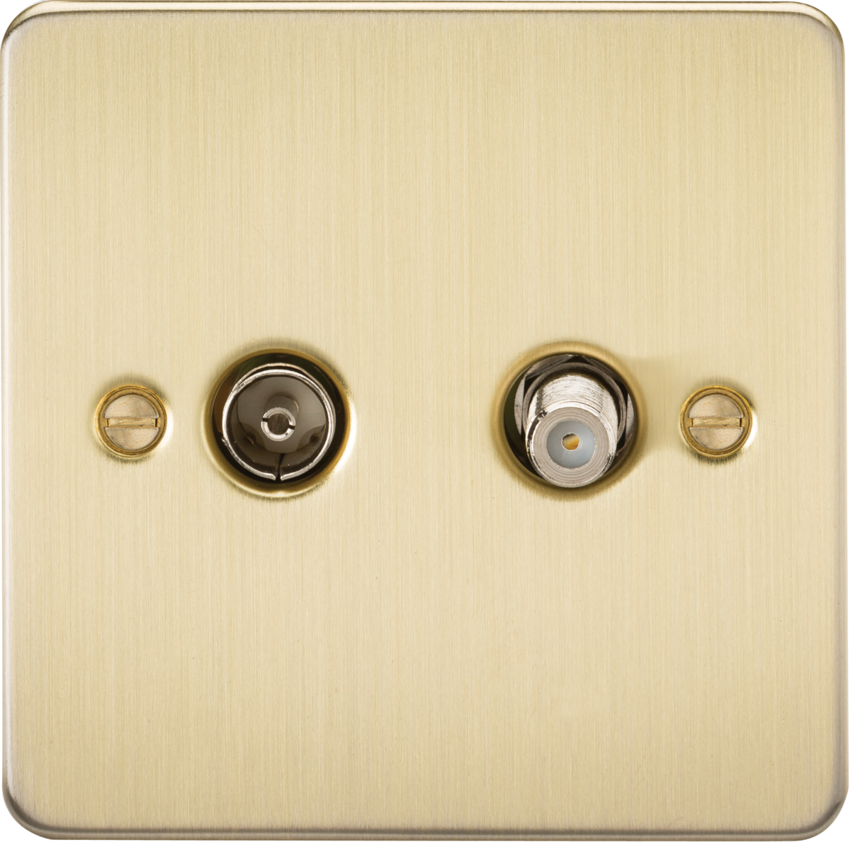 Knightsbridge FP0140BB 1 Gang TV / Satellite Outlet (Non Isolated) Brushed Brass