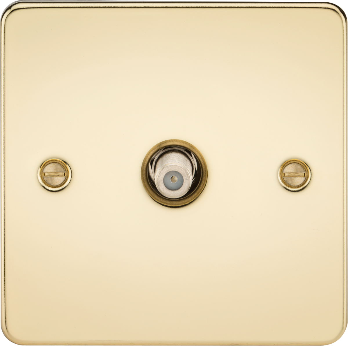 Knightsbridge FP0150PB 1 Gang Satellite Outlet (Non Isolated) Polished Brass