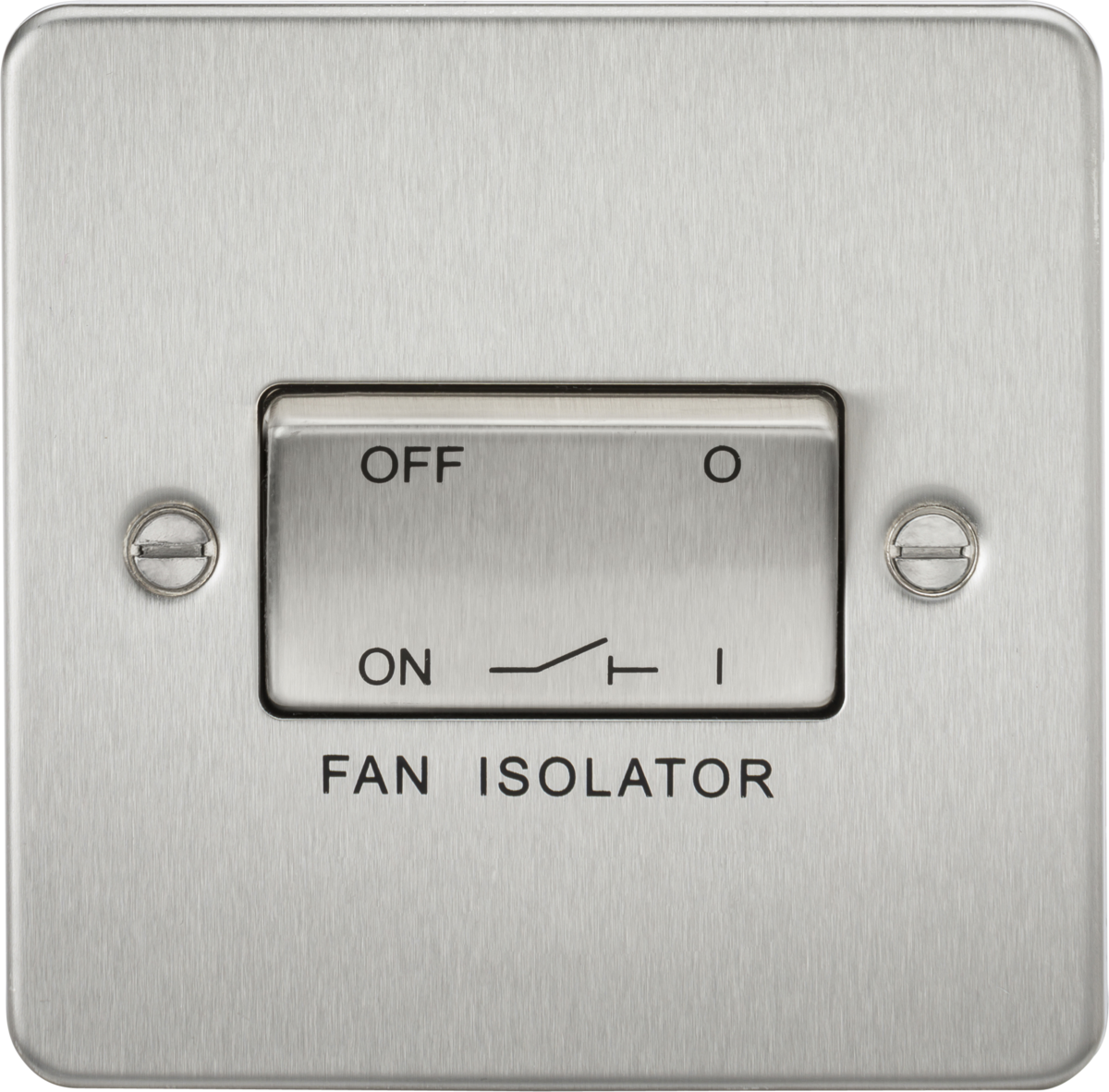 Knightsbridge FP1100BC 1 Gang TP Fan Isolator Switch Brushed Chrome