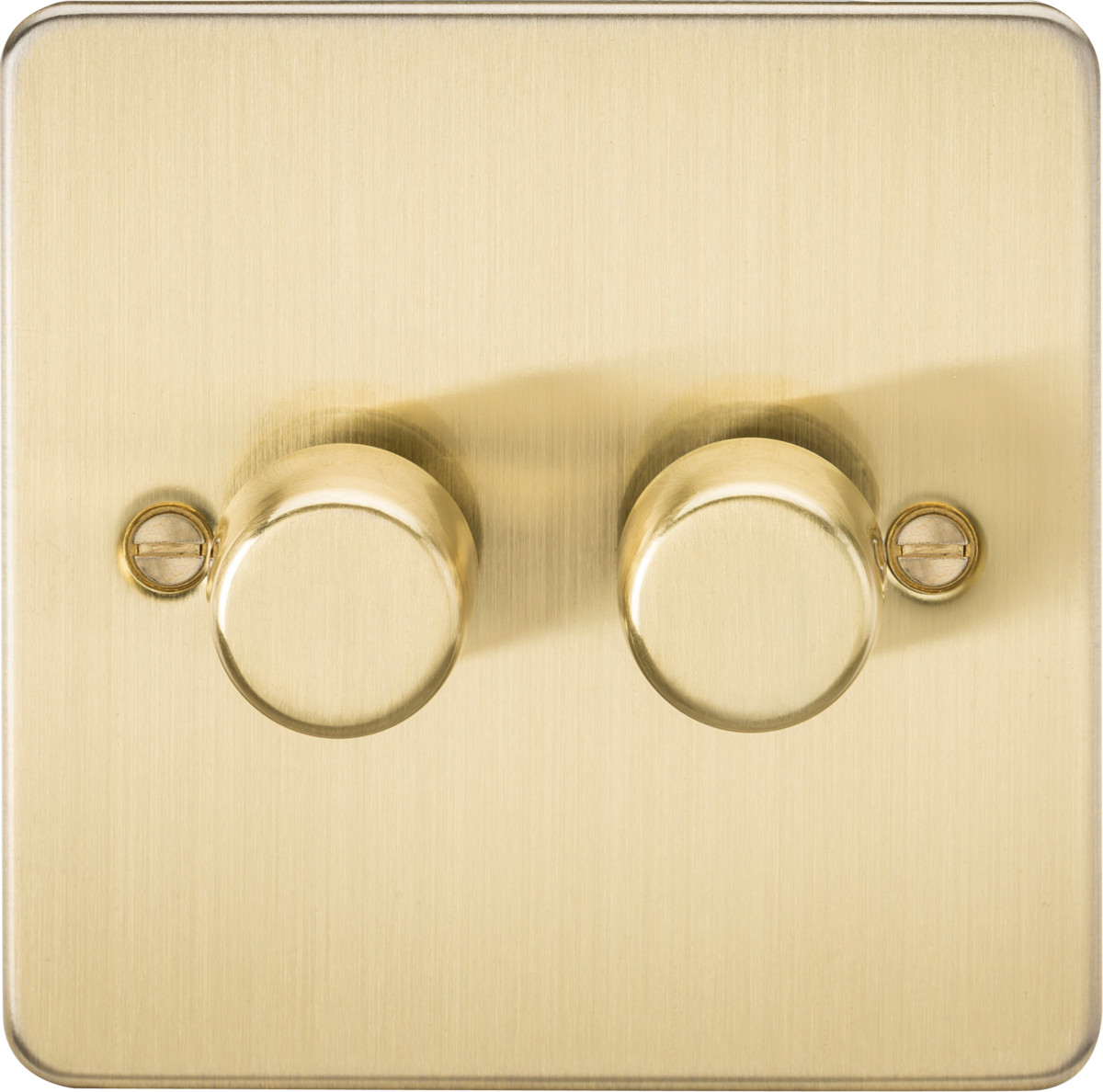 Knightsbridge FP2192BB 2 Gang 2 Way 150W LED Dimmer Brushed Brass