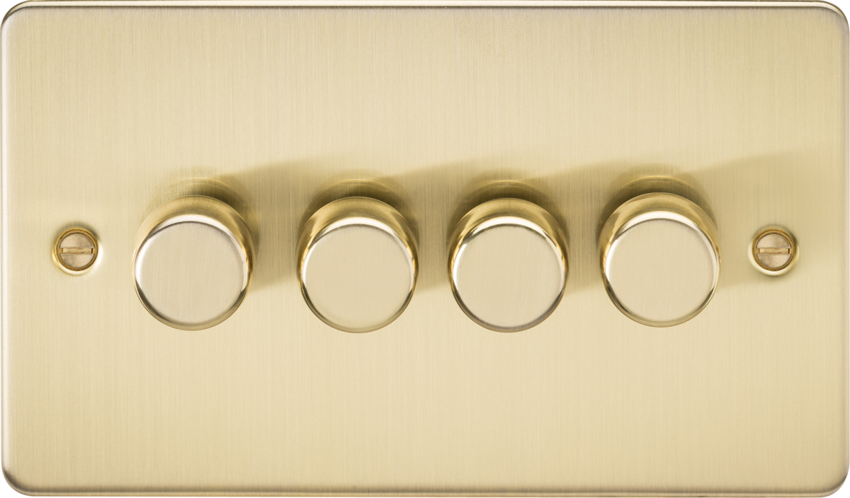 Knightsbridge FP2184BB 4 Gang 2 Way 200W Dimmer Brushed Brass