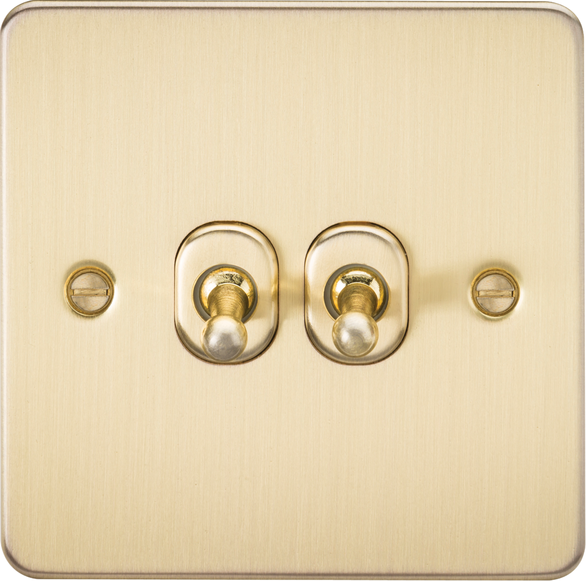 Knightsbridge FP2TOGBB 2 Gang 2 Way Toggle Switch Brushed Brass