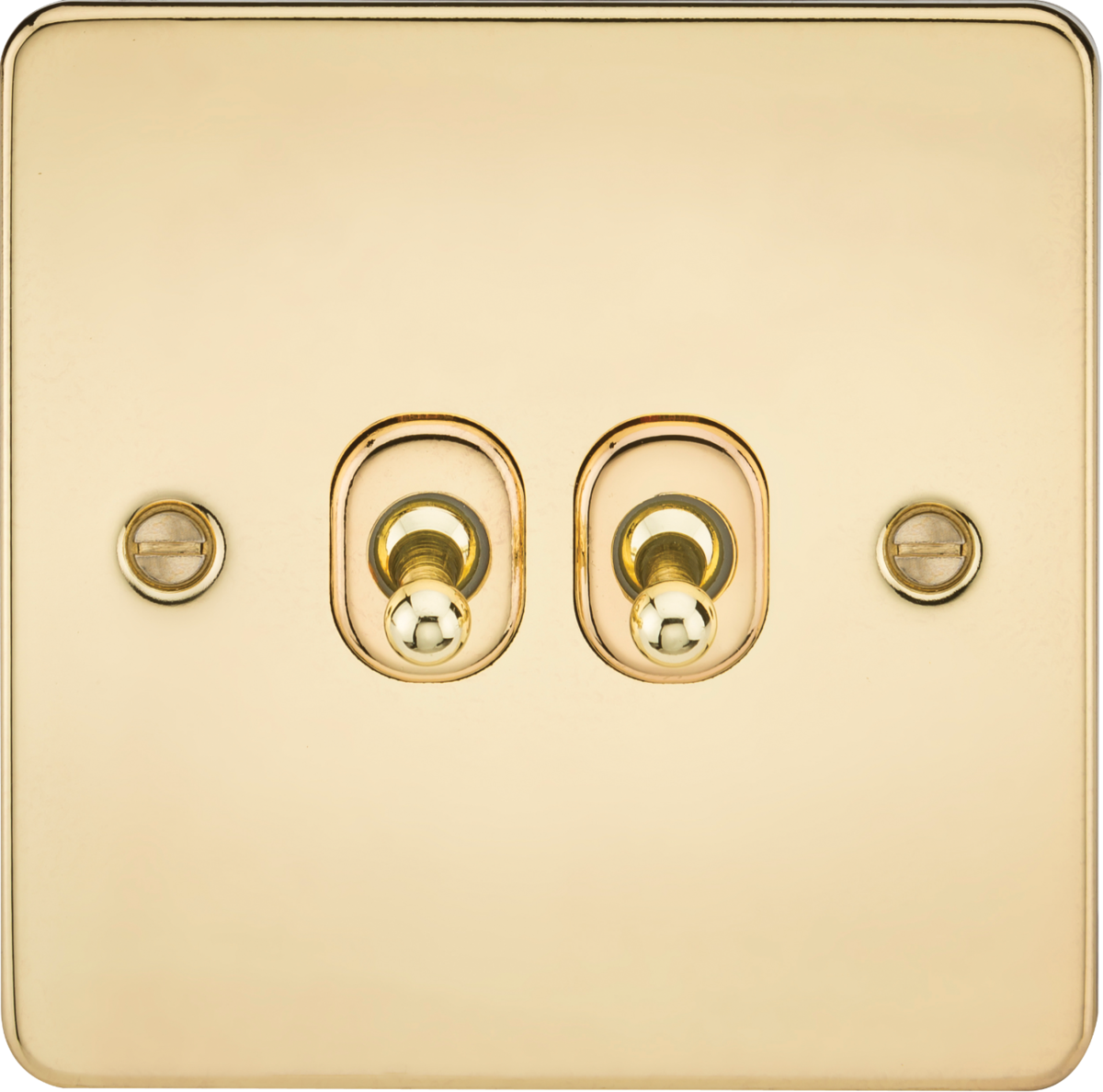 Knightsbridge FP2TOGPB 2 Gang 2 Way Toggle Switch Polished Brass