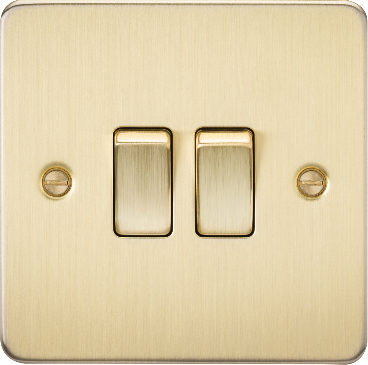 Knightsbridge FP3000BB 2 Gang 2 Way Switch Brushed Brass