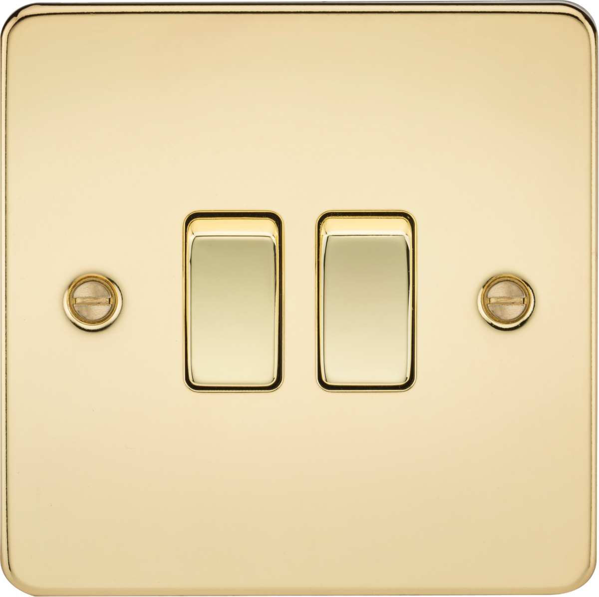 Knightsbridge FP3000PB 2 Gang 2 Way Switch Polished Brass