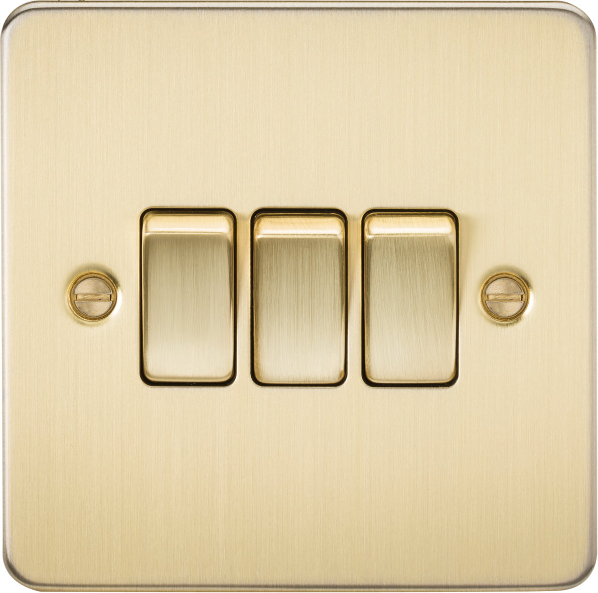 Knightsbridge FP4000BB 3 Gang 2 Way Switch Brushed Brass