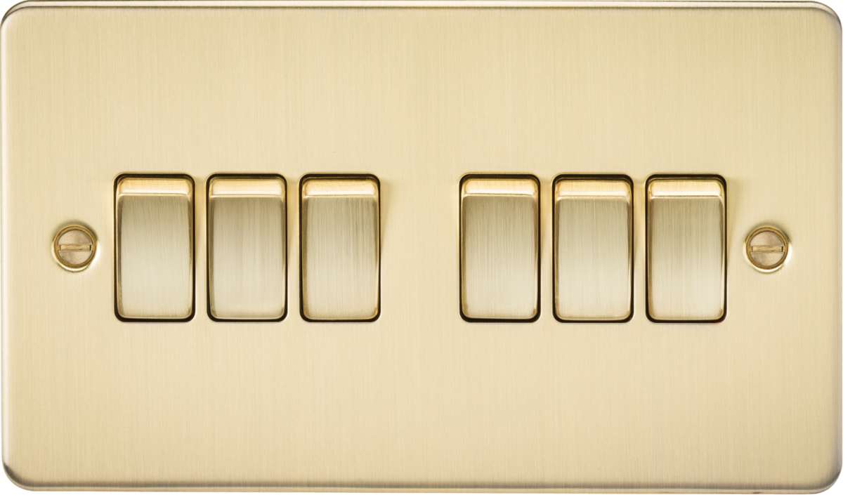 Knightsbridge FP4200BB 4 Gang 2 Way Switch Brushed Brass