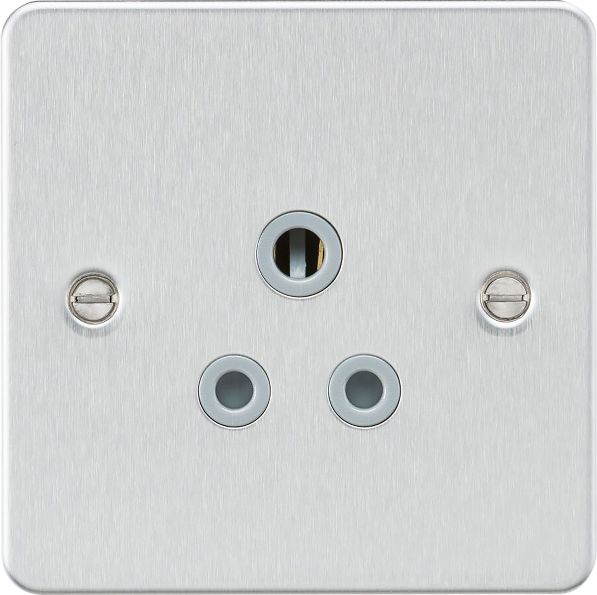 Knightsbridge FP5ABCG 1 Gang 5A Unswitched Socket Brushed Chrome Grey Insert