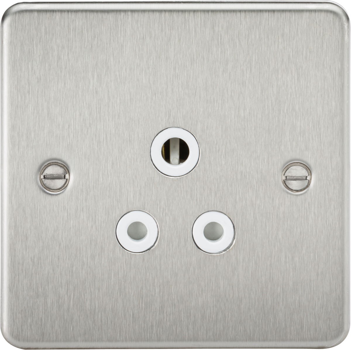 Knightsbridge FP5ABCW 1 Gang 5A Unswitched Socket Brushed Chrome White Insert