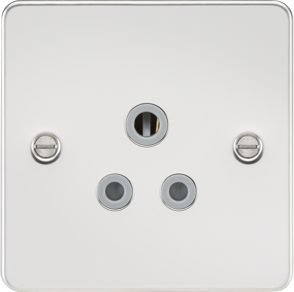 Knightsbridge FP5APCG 1 Gang 5A Unswitched Socket Polished Chrome Grey Insert