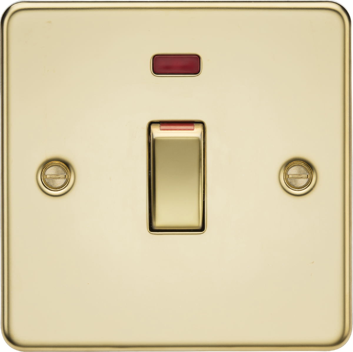 Knightsbridge FP81MNPB 1 Gang 45A DP Switch with Neon Polished Brass