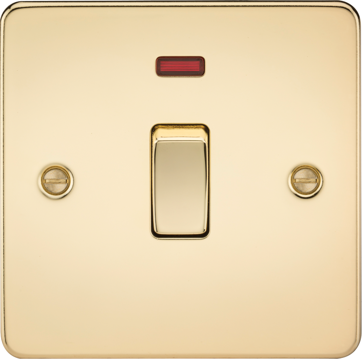 Knightsbridge FP8341NPB 1 Gang 20A DP Switch with Neon Polished Brass