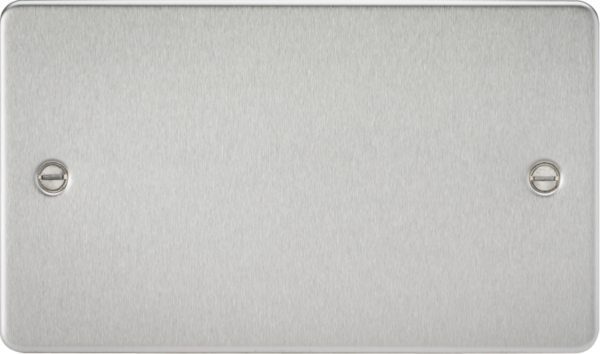 Knightsbridge FP8360BC 2 Gang Blank Plate Brushed Chrome