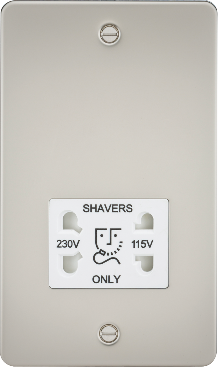 Knightsbridge FP8900PLW Dual Voltage 115/230V 20VA Shaver Socket Matt Pearl White Insert