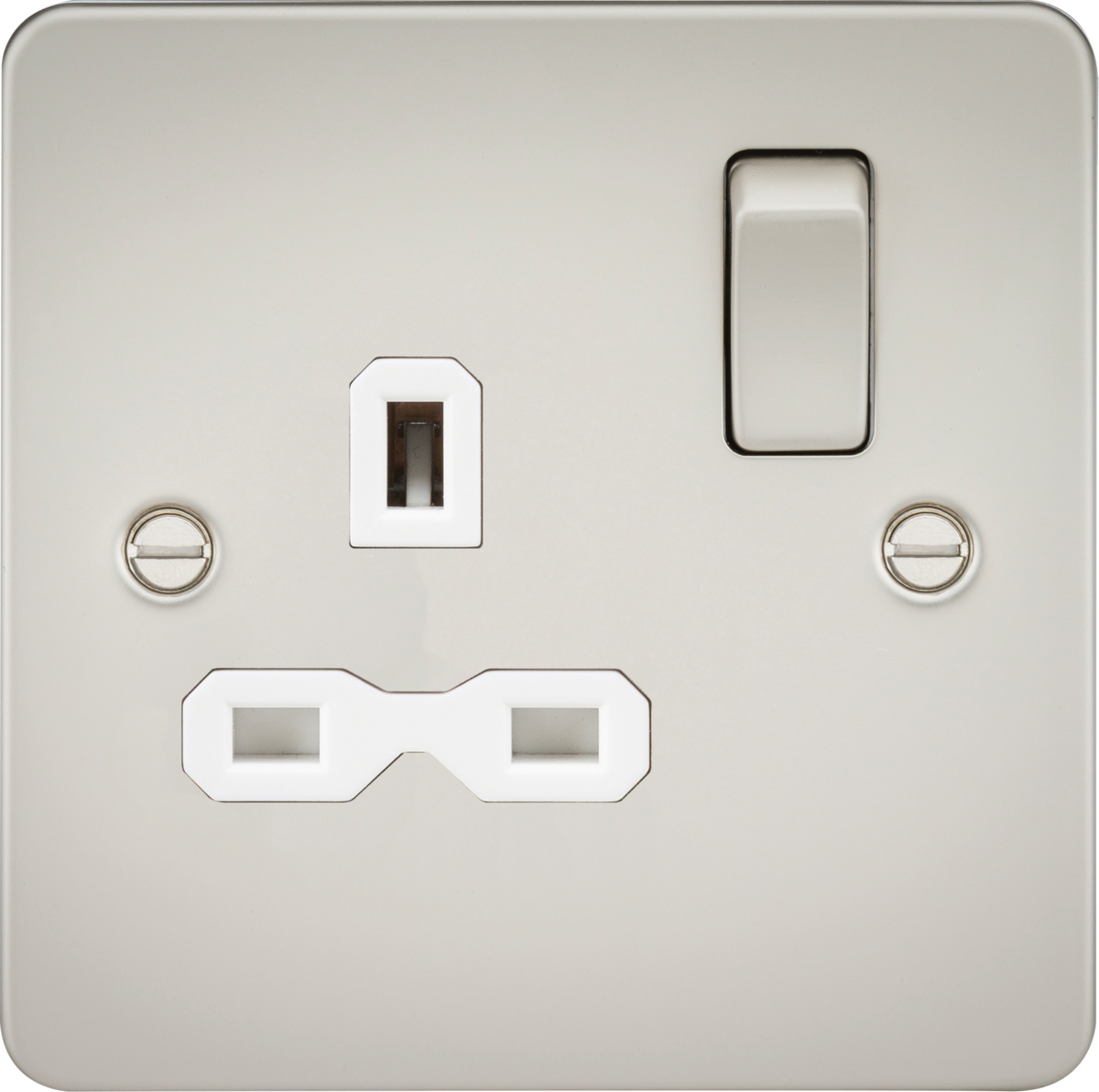 Knightsbridge FPR7000PLW 1 Gang 13A DP Switched Socket Matt Pearl White Insert