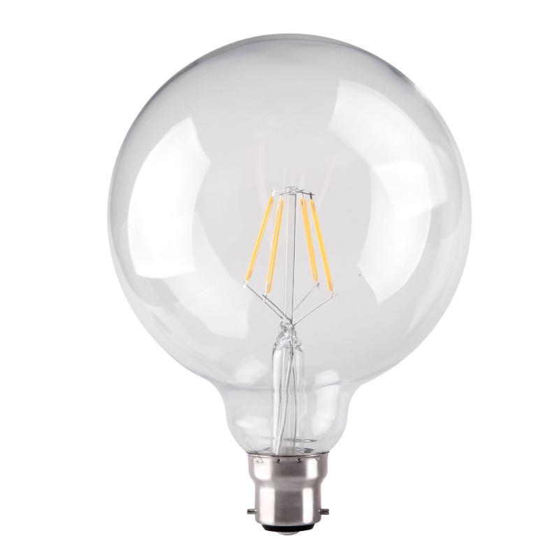 Kosnic KFLM4.5GLB/B22-CLR-N27 4.5W BC LED Filament Clear Globe 125 2700K