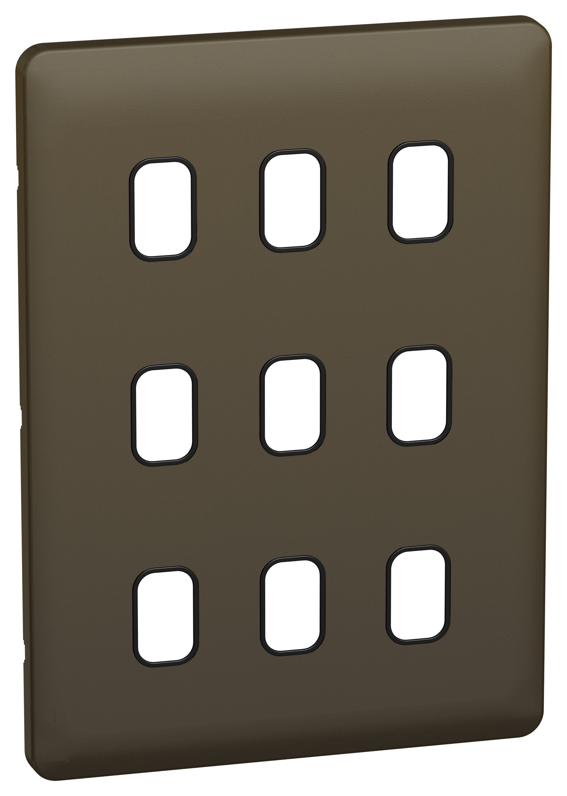 Schneider GGBL09GBMB 9 Gang Grid Faceplate Mocha Bronze Black Insert