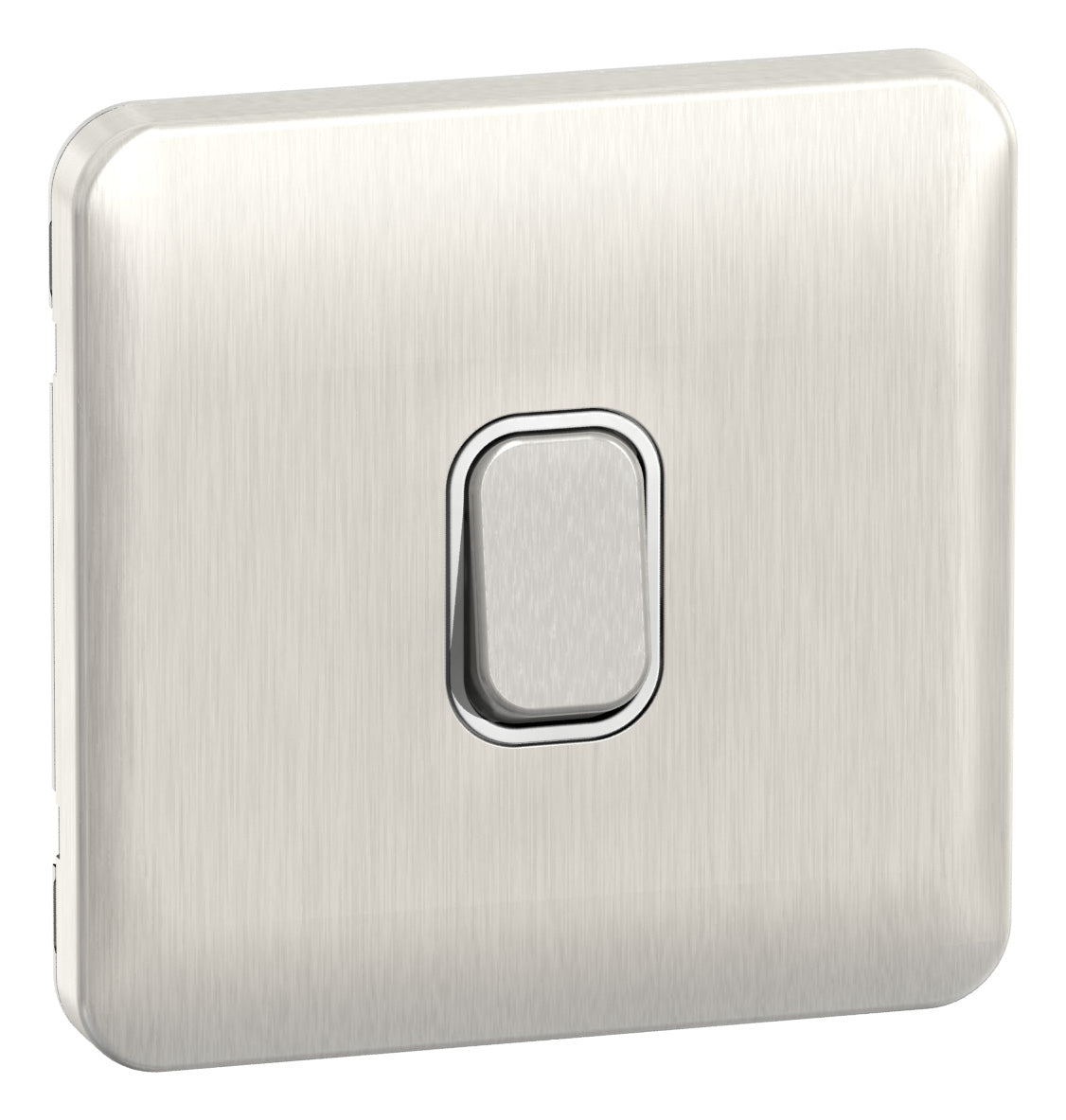 Schneider GGBL1012RWSSS 1 Gang 2 Way Retractive Switch Stainless Steel White Insert