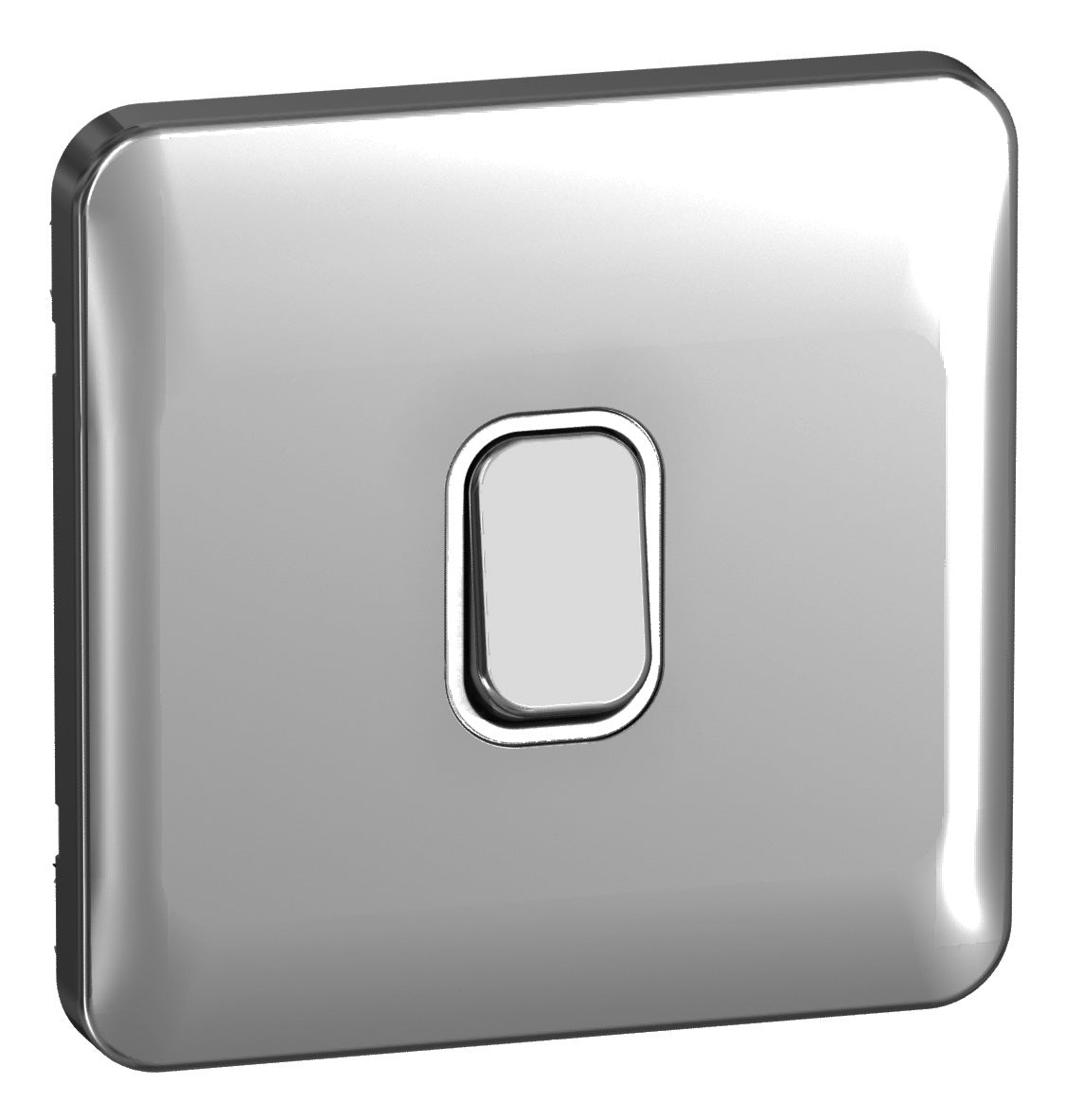 Schneider GGBL1012WPC 1 Gang 2 Way Switch Polished Chrome White Insert