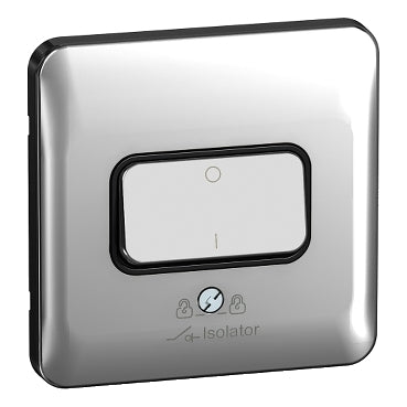 Schneider GGBL1013BPC Fan Isolator Switch Polished Chrome Black Insert