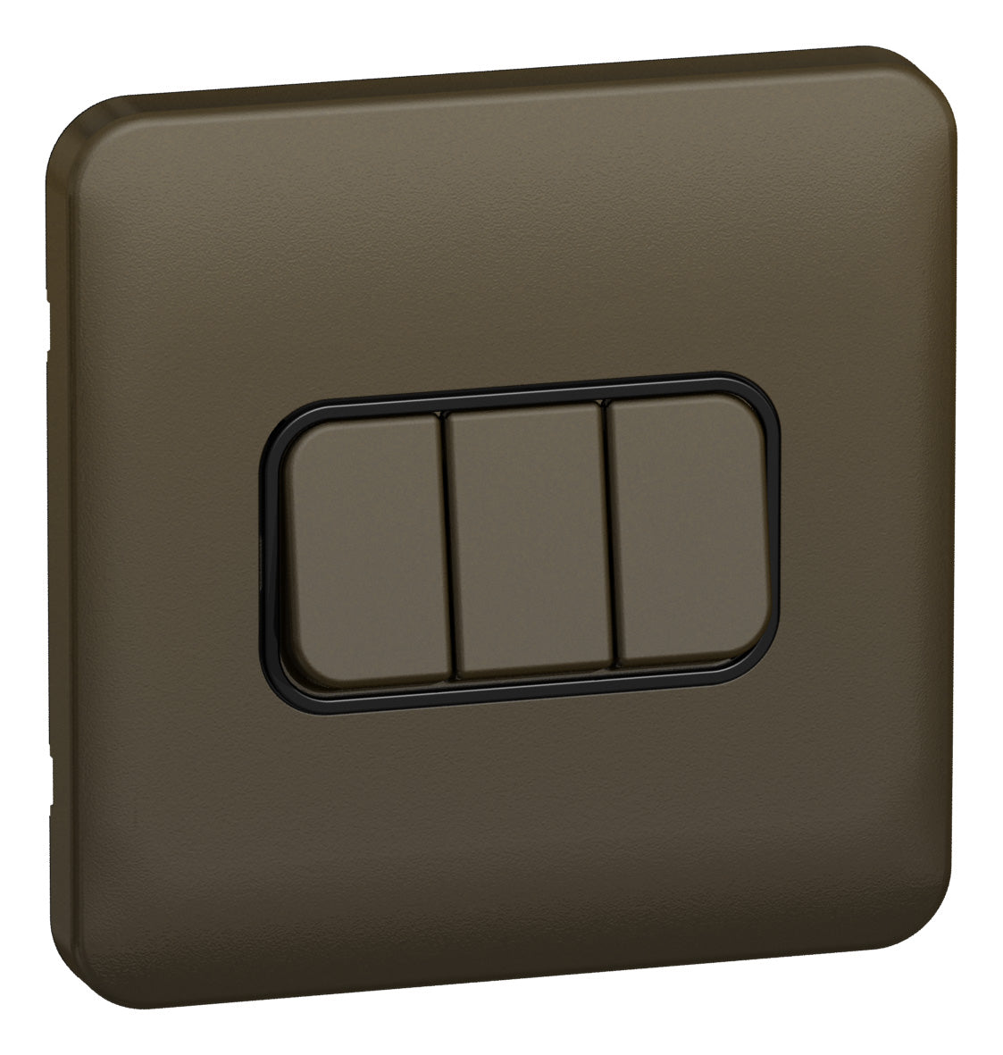 Schneider GGBL1032BMB 3 Gang 2 Way Switch Mocha Bronze Black Insert