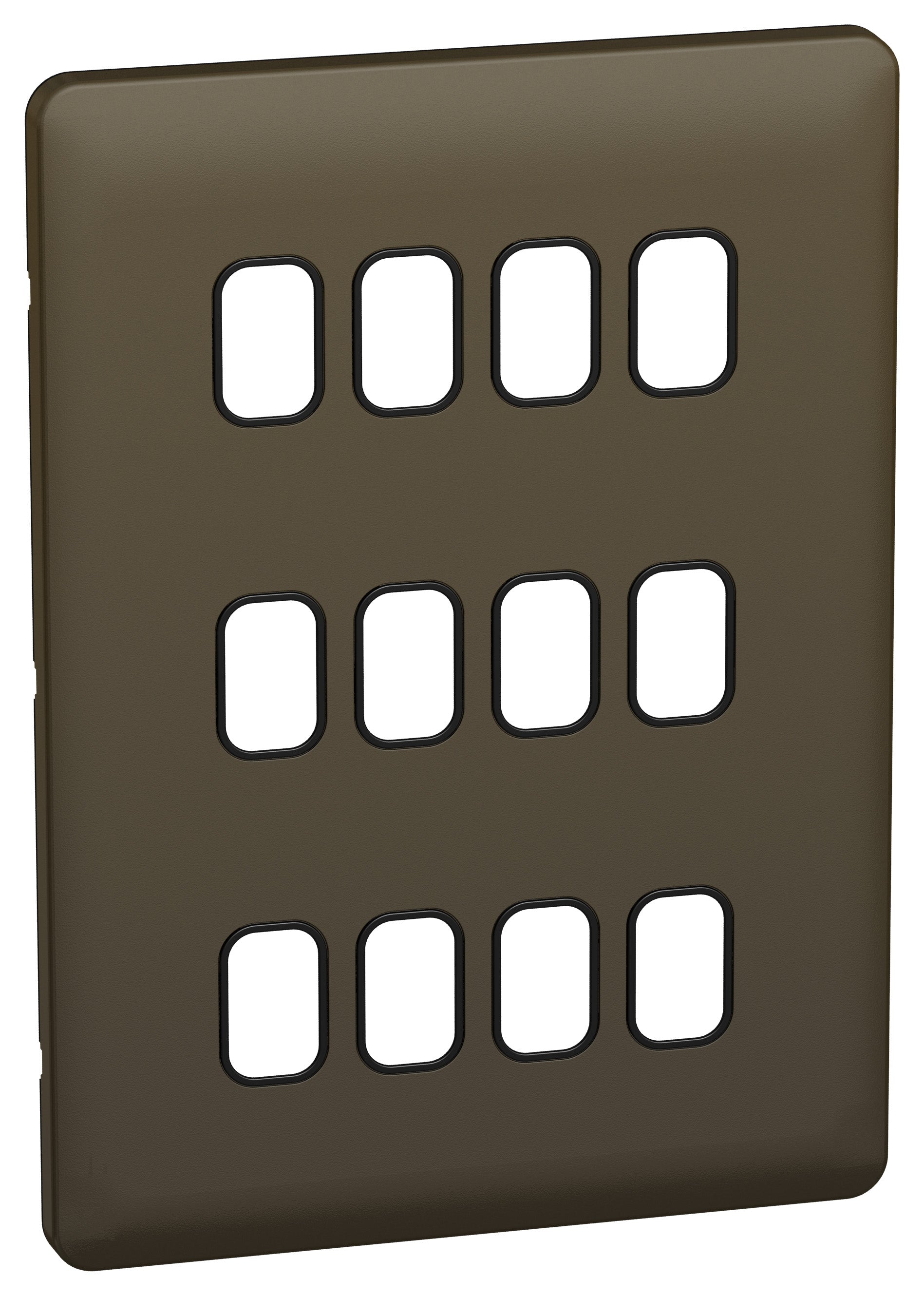 Schneider GGBL12GBMB 12 Gang Grid Faceplate Mocha Bronze Black Insert