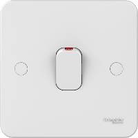 Schneider GGBL2014WH 1 Gang 20A Double Pole Switch + Neon 'Waterheater'