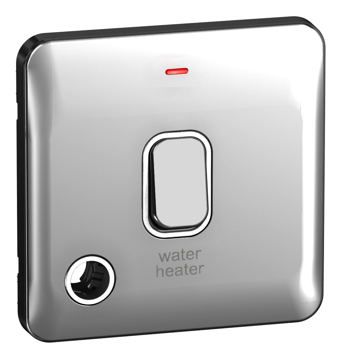 Schneider GGBL2014WHWPC 1 Gang 20A DP Water Heater Switch w Neon Polished Chrome White Insert