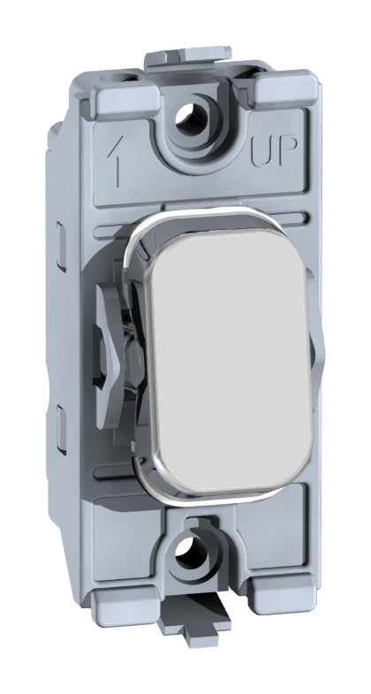 Schneider GGBL202OCPC 2 Way Retractive and Centre Off Switch Module Polished Chrome