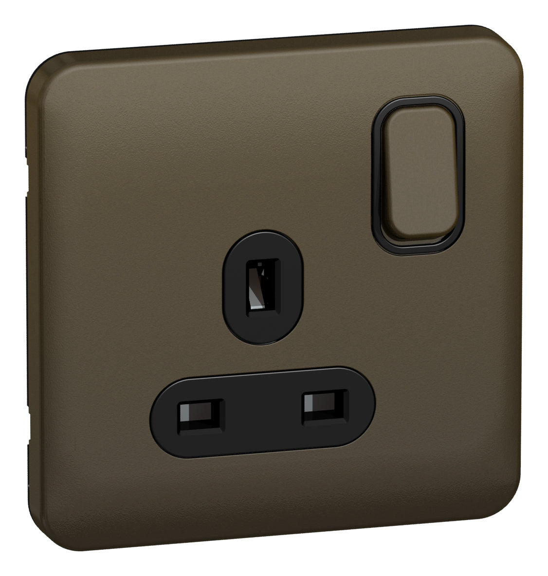 Schneider GGBL3010BMB 1 Gang 13A Switched Socket Mocha Bronze Black Insert