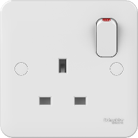 Schneider GGBL3010D 1 Gang 13A Double Pole Switched Socket