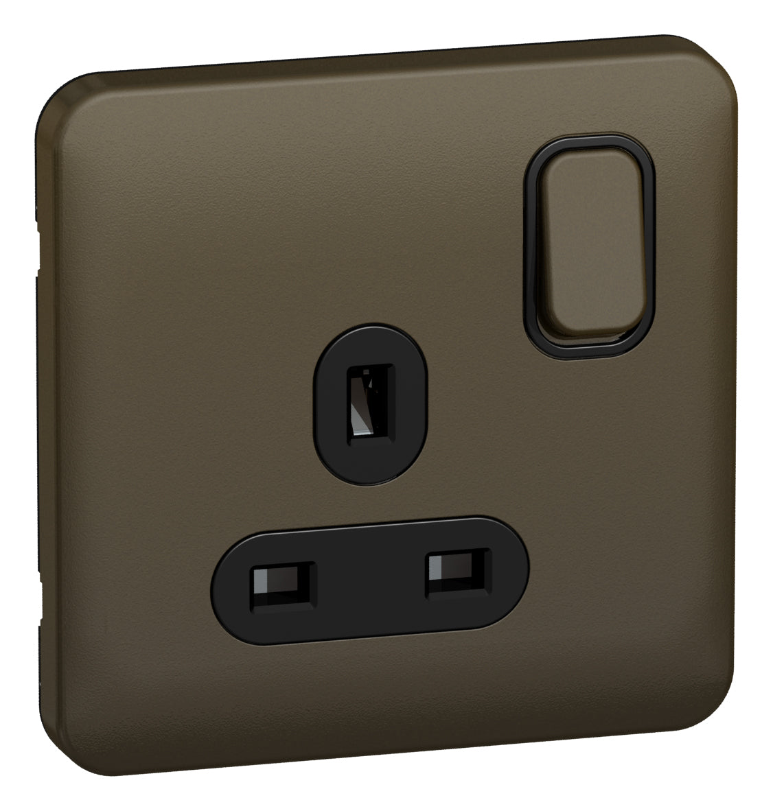 Schneider GGBL3010DBMB 1 Gang 13A DP Switched Socket Mocha Bronze Black Insert