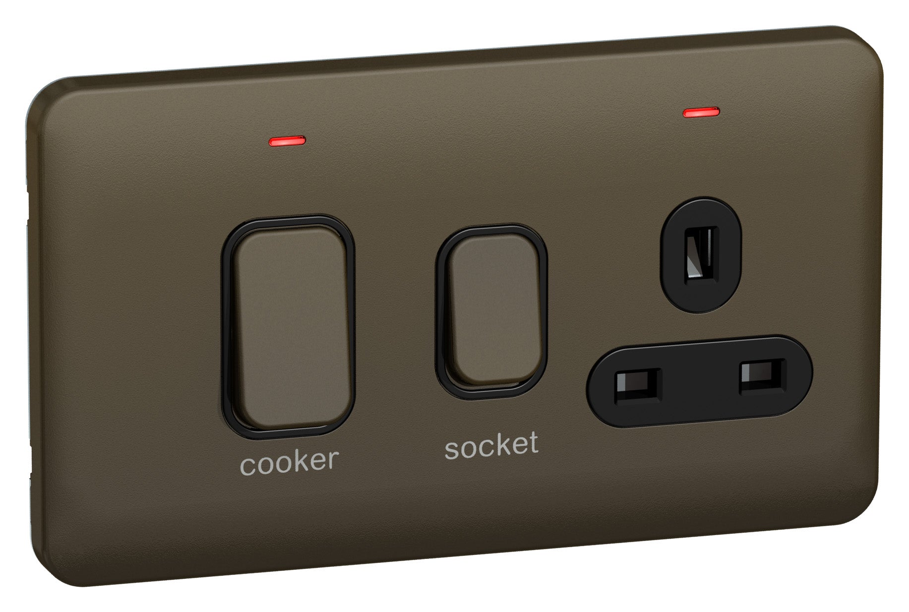 Schneider GGBL4001BMB 45A DP Cooker Control Unit with Neon Mocha Bronze Black Insert