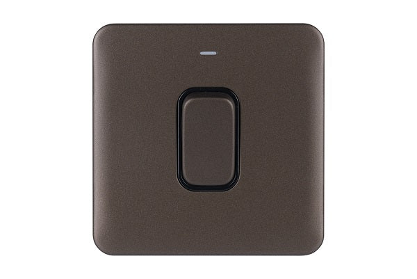 Schneider GGBL4011BMB 1 Gang 50A DP Switch with Neon Mocha Bronze Black Insert