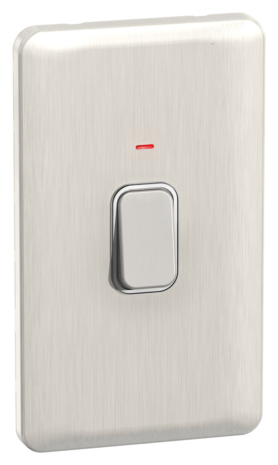 Schneider GGBL4021WSS 2 Gang Vertical 50A DP Switch with Neon Stainless Steel White Insert