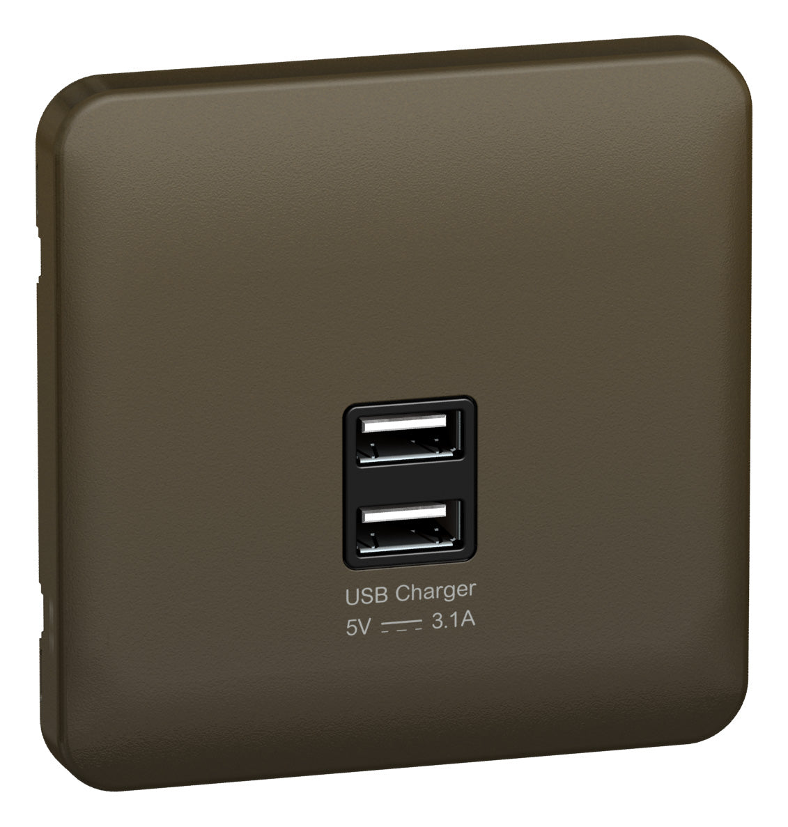 Schneider GGBL70042BMBS 1 Gang Twin USB Outlet Mocha Bronze Black Insert